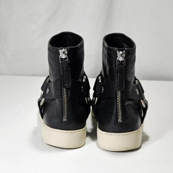Frye Lena Harness Bootie Black Leather Back Zip Women's Size US 9 M - Picture 6 of 12